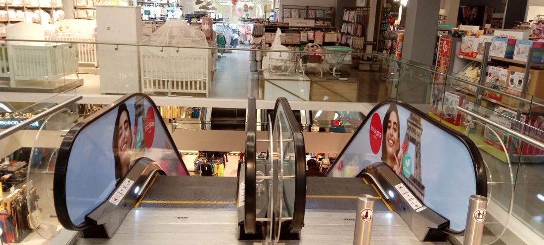 Escalator branding at Dubai Festival City