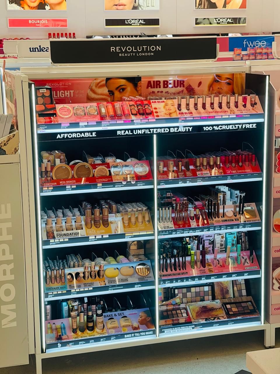Revolution Beauty in-store branding, Wall unit