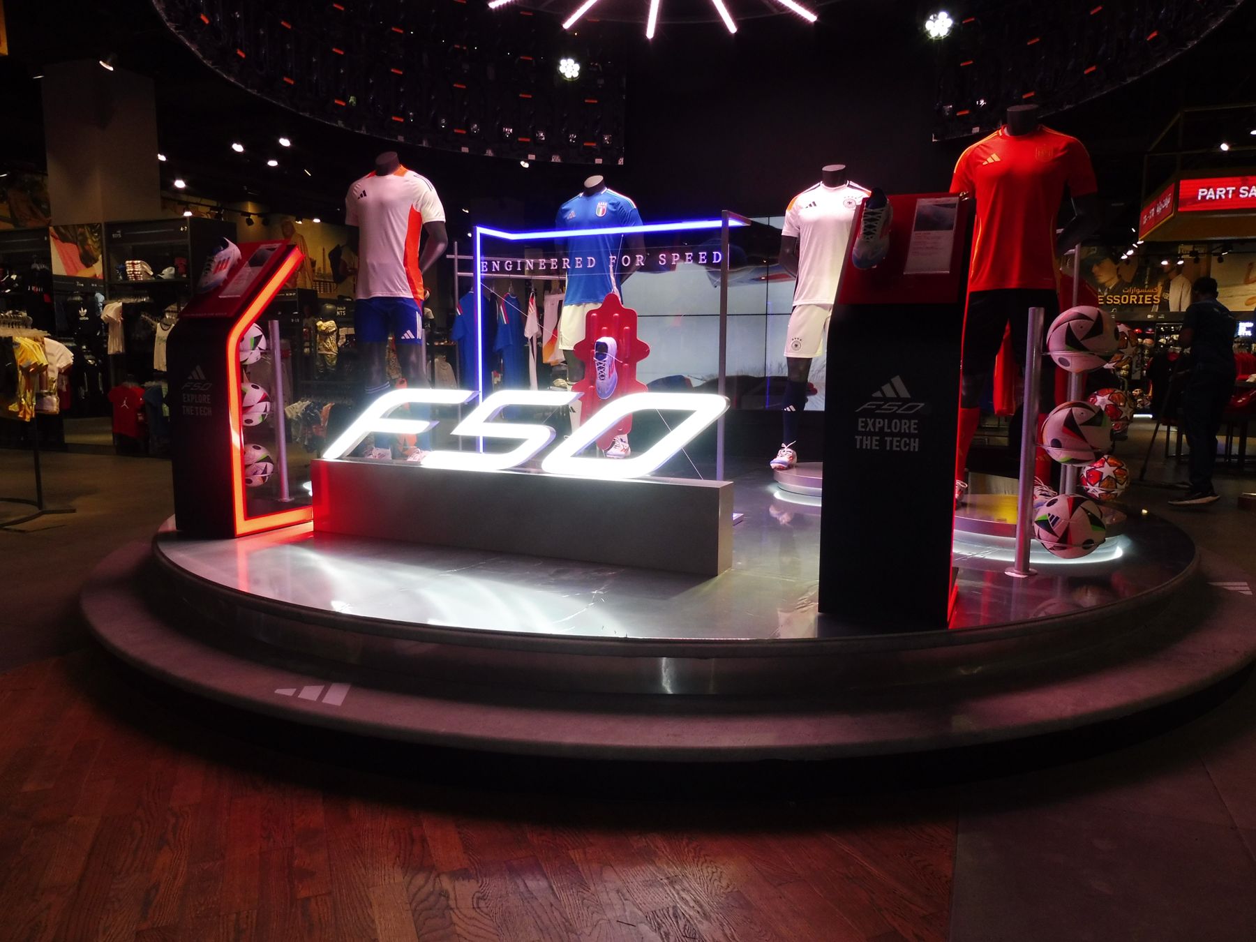 Adidas F50 mall podium built by Infinite Creations