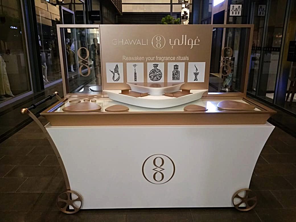 Custom mall kiosk in a Dubai mall