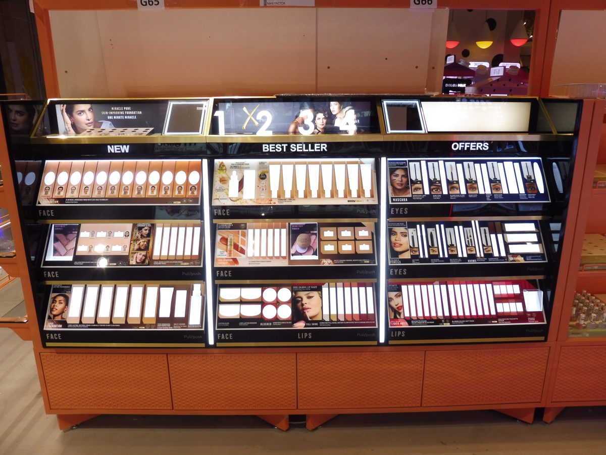 Quality cosmetics wall shelving